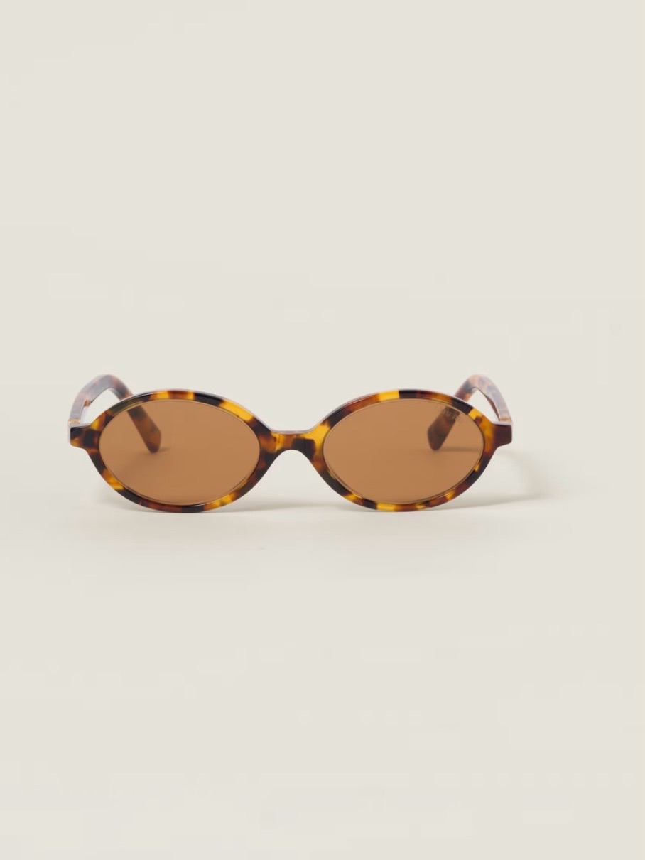 Miu Miu Regard Tortoiseshell Oval Women’s Sunglasses - Brown Lenses